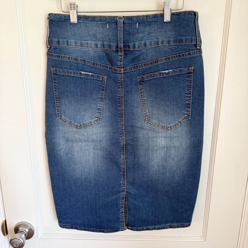 It Tatiana Blue Denim Pencil Skirt - Picture 5 of 9